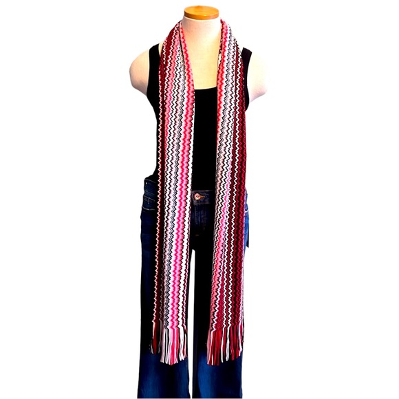 Missoni Multicolor Zig-Zag Fringed Long Wool Scarf - Picture 12 of 16
